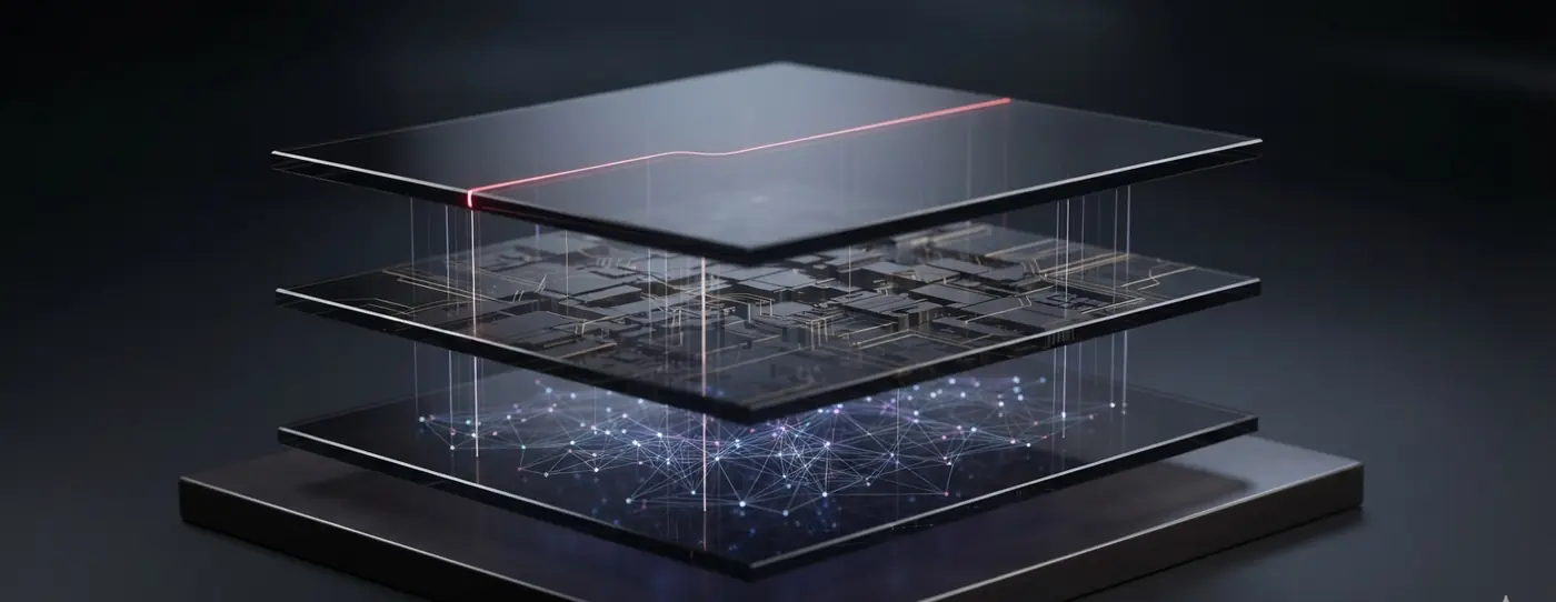 Integrate.ai Platform key art: three stacked glass planes